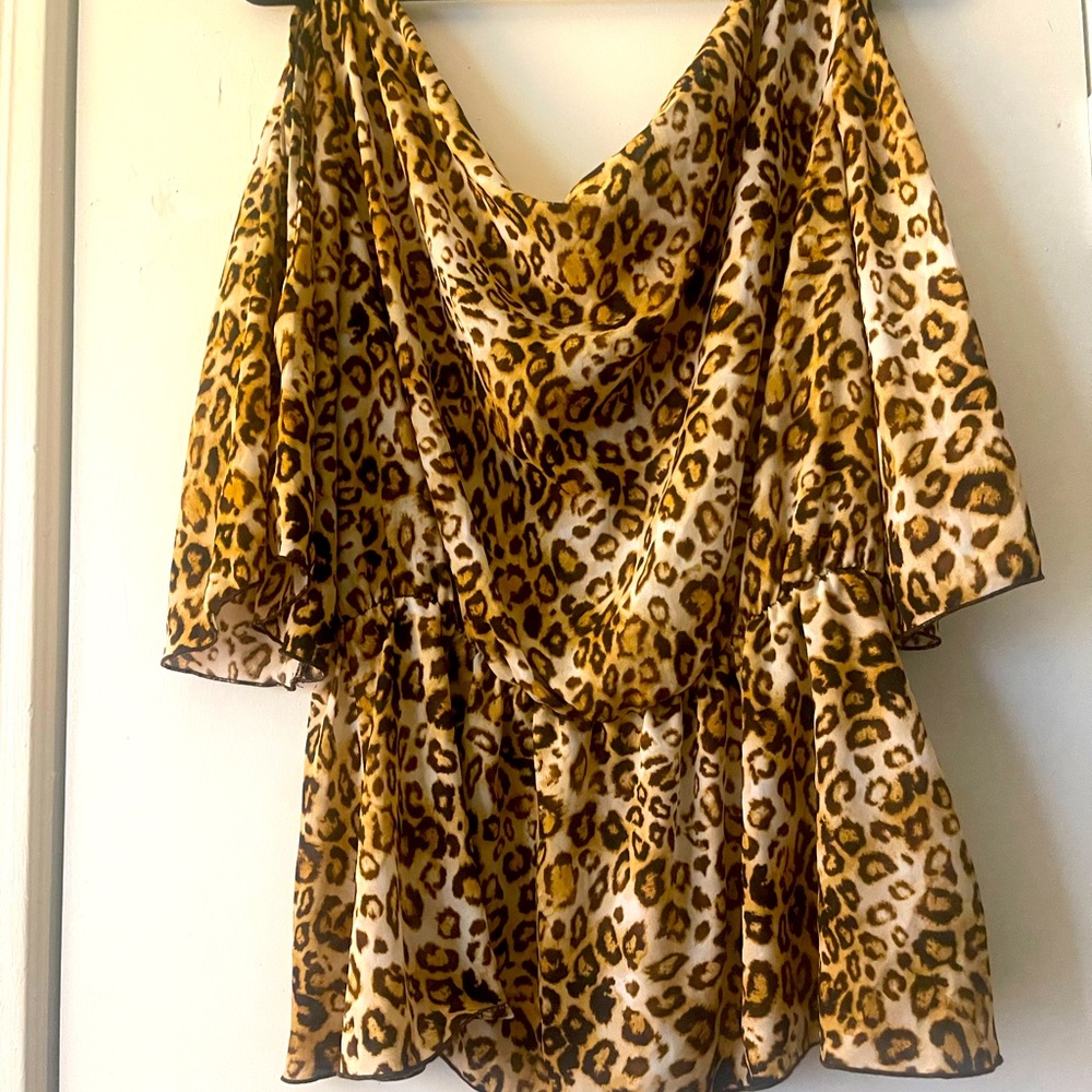 New York and Company Cheetah print blouse